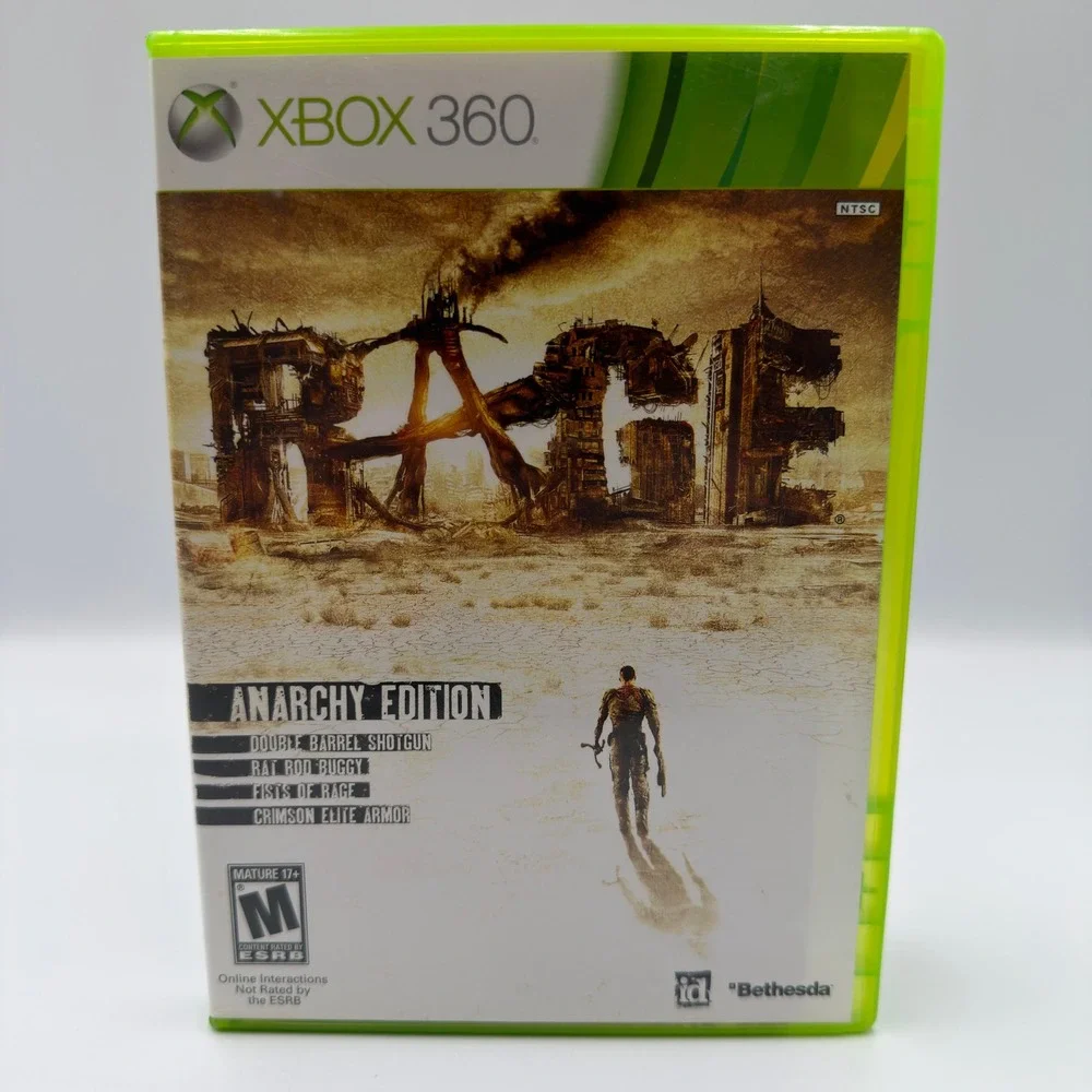 Rage Anarchy Edition Xbox 360 id Software Bethesda 3-Disc Set with Manual